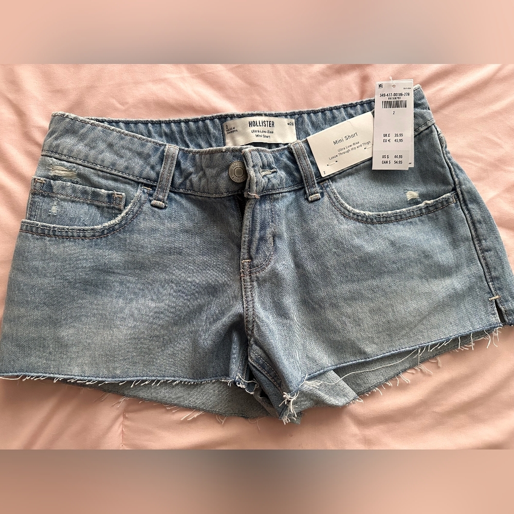 Hollister Women's Light Blue Denim Shorts